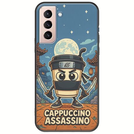 Brainrot - Cappuccino Assasino Samsung Galaxy S21 FE 5G Black TPU (Μαύρη Σιλικόνη)