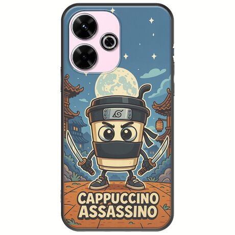 Brainrot - Cappuccino Assasino Xiaomi Redmi 13 4G Black TPU (Μαύρη Σιλικόνη)