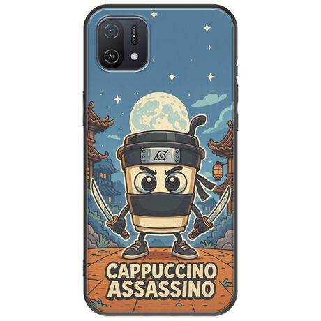 Brainrot - Cappuccino Assasino Oppo A16K Black TPU (Μαύρη Σιλικόνη)