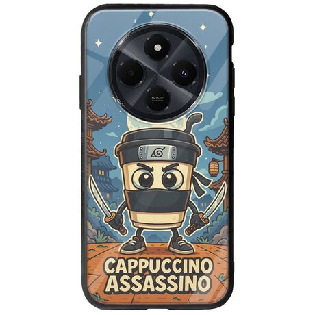 Brainrot - Cappuccino Assasino Xiaomi Redmi 14C Groove TPU (Tempered Glass και TPU)
