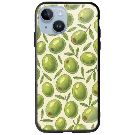 Olive Vibes iPhone 15 Groove TPU (Tempered Glass και TPU)