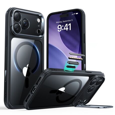 Θήκη ESR iPhone 17 Pro Max Classic Hybrid Kickstand MagSafe Clear/Black μπροστινή όψη