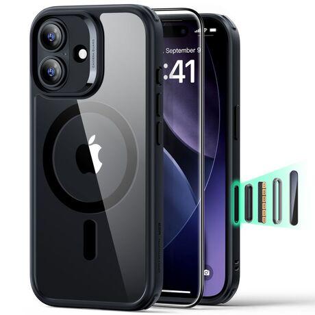 esr classic hybrid magsafe iphone 17 case clear black