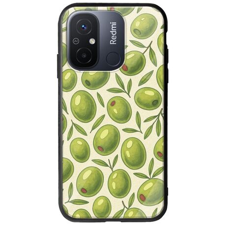Olive Vibes Xiaomi Redmi 12C Groove TPU (Tempered Glass και TPU)