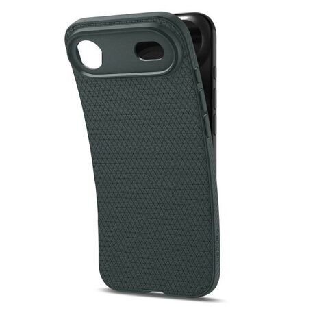 Εφαρμογή θήκης Spigen Abyss Green σε iPhone με λειτουργικά κουμπιά