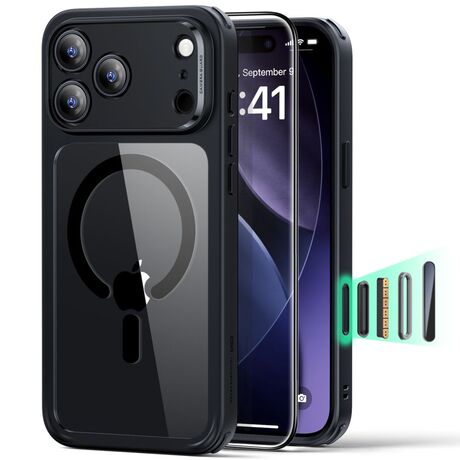 Θήκη ESR iPhone 17 Pro   Classic Hybrid MagSafe Clear Black με tempered glass