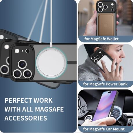 Ματ μαύρη θήκη iPhone 17 Pro Max με MagSafe Tech Protect