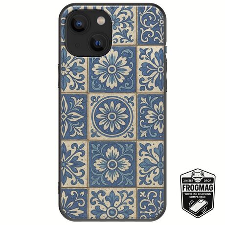 Aegean Mosaic iPhone 13  FrogMag 3M (Wireless Ready, Drop Tested, Black Frame & Edges)