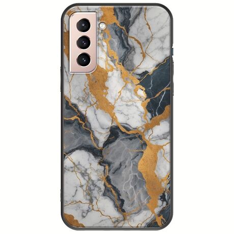 The Marble Collection - Artistic Samsung Galaxy S21 Black TPU (Μαύρη Σιλικόνη)