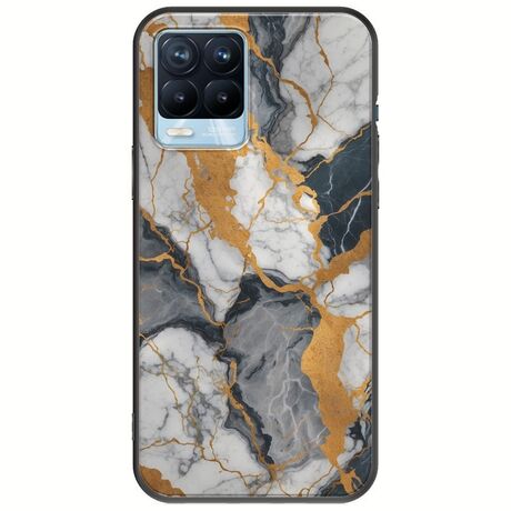 The Marble Collection - Artistic Realme 8 / 8 Pro Black TPU (Μαύρη Σιλικόνη)