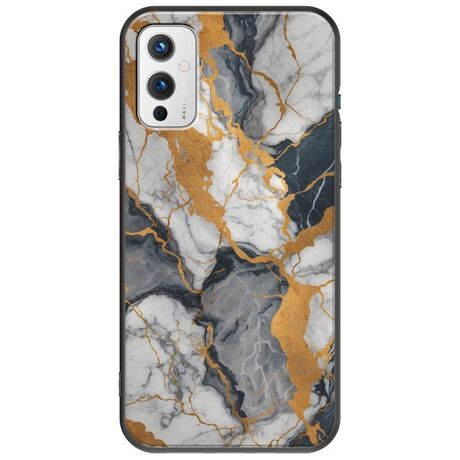 The Marble Collection - Artistic OnePlus 9 Black TPU (Μαύρη Σιλικόνη)