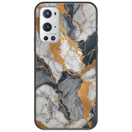 The Marble Collection - Artistic OnePlus 9 Pro Black TPU (Μαύρη Σιλικόνη)