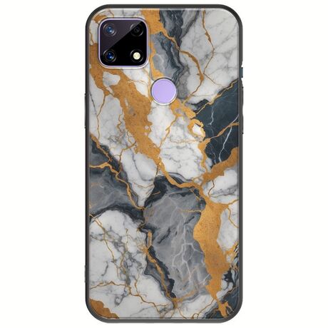 The Marble Collection - Artistic Realme C21 Black TPU (Μαύρη Σιλικόνη)