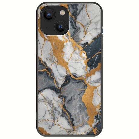 The Marble Collection - Artistic iPhone 13  Black TPU (Μαύρη Σιλικόνη)