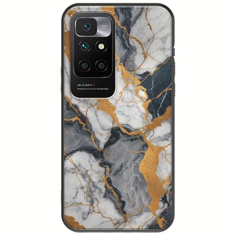 The Marble Collection - Artistic Xiaomi Redmi 10 Black TPU (Μαύρη Σιλικόνη)