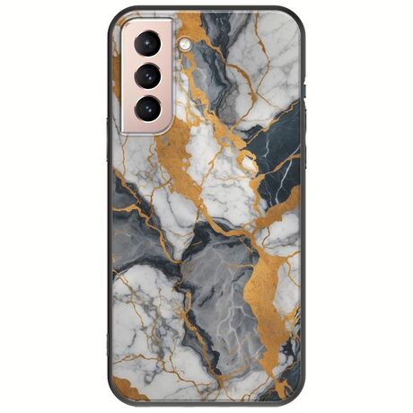 The Marble Collection - Artistic Samsung Galaxy S21 FE 5G Black TPU (Μαύρη Σιλικόνη)
