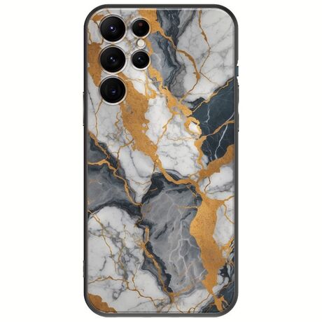 The Marble Collection - Artistic Samsung Galaxy S22 Ultra Black TPU (Μαύρη Σιλικόνη)