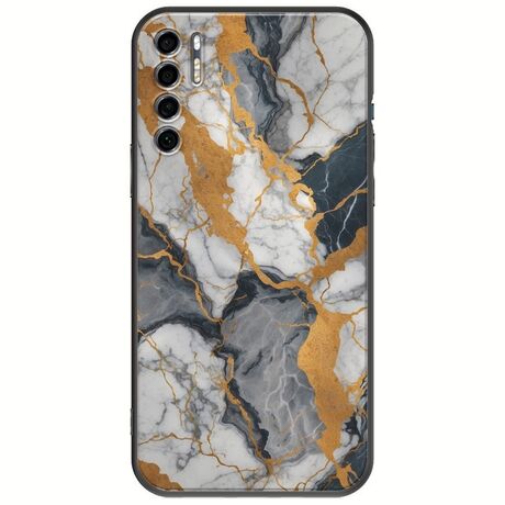 The Marble Collection - Artistic TCL 20S / 20 5G / 20L / 20L+ Black TPU (Μαύρη Σιλικόνη)