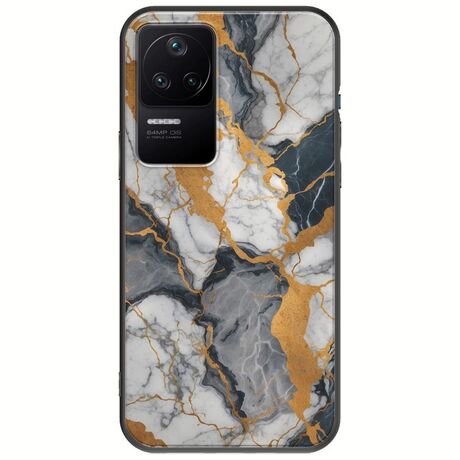 The Marble Collection - Artistic Xiaomi Poco F4 5G Black TPU (Μαύρη Σιλικόνη)