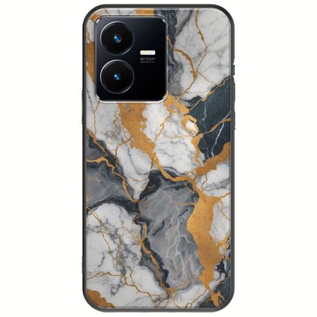 The Marble Collection - Artistic Vivo Y22s Black TPU (Μαύρη Σιλικόνη)
