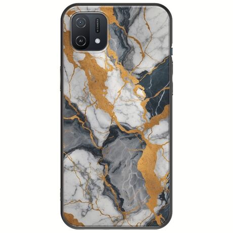 The Marble Collection - Artistic Oppo A16K Black TPU (Μαύρη Σιλικόνη)