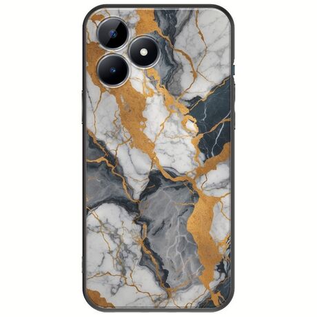 The Marble Collection - Artistic Realme C53 Black TPU (Μαύρη Σιλικόνη)