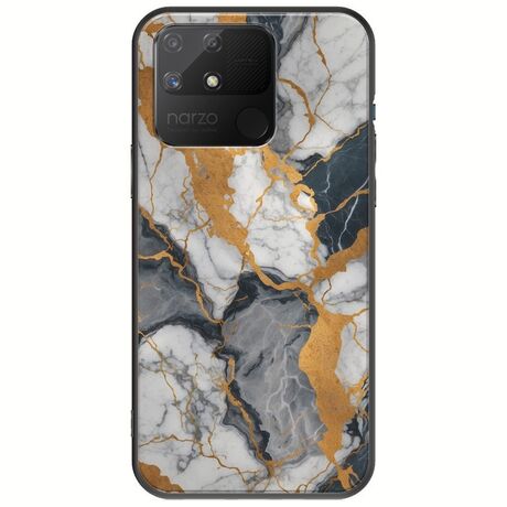 The Marble Collection - Artistic Realme Narzo 50A Black TPU (Μαύρη Σιλικόνη)