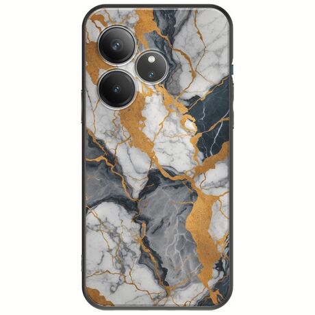 The Marble Collection - Artistic Realme GT 6 5G Black TPU (Μαύρη Σιλικόνη)