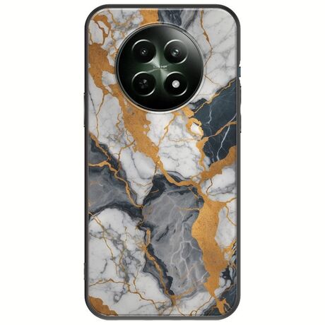 The Marble Collection - Artistic Realme 12 5G Black TPU (Μαύρη Σιλικόνη)