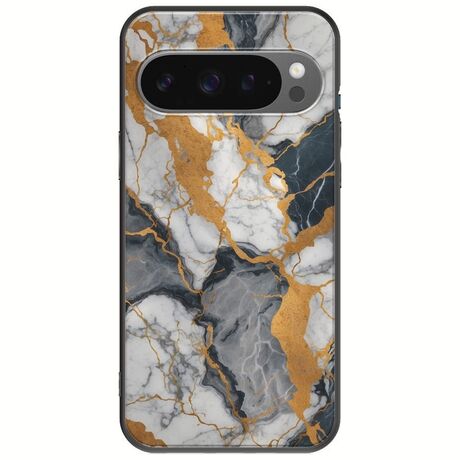 The Marble Collection - Artistic Google Pixel 9 Pro 5G Black TPU (Μαύρη Σιλικόνη)