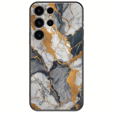The Marble Collection - Artistic Samsung Galaxy S25 Ultra 5G Black TPU (Μαύρη Σιλικόνη)