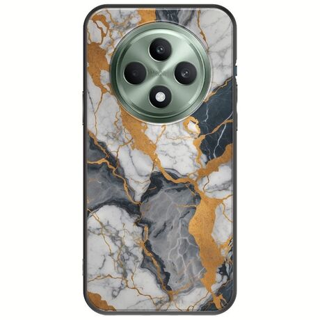 The Marble Collection - Artistic Oppo Reno 12 FS 5G  Black TPU (Μαύρη Σιλικόνη)