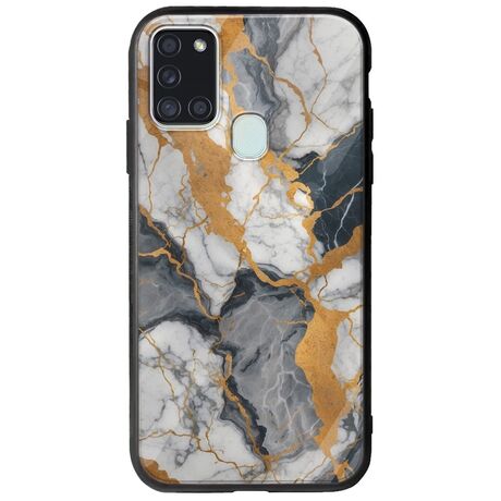 The Marble Collection - Artistic Samsung Galaxy A21s Groove TPU (Tempered Glass και TPU)