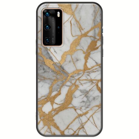 The Marble Collection - Elegance Huawei P40 Pro Black TPU (Μαύρη Σιλικόνη)