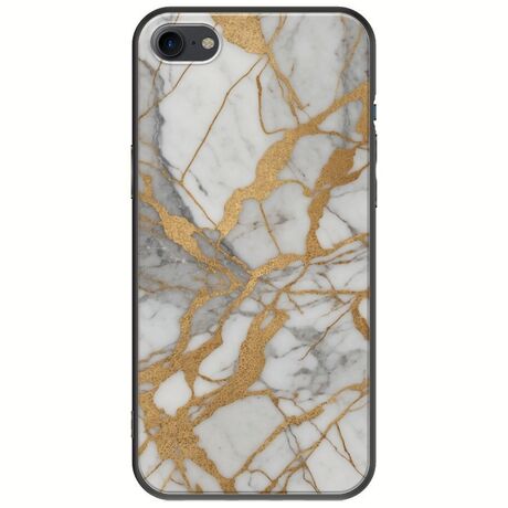 The Marble Collection - Elegance iPhone SE 2020 Black TPU (Μαύρη Σιλικόνη)
