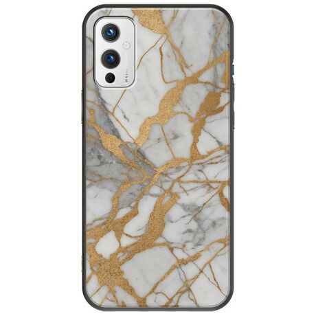The Marble Collection - Elegance OnePlus 9 Black TPU (Μαύρη Σιλικόνη)