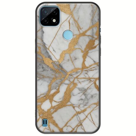 The Marble Collection - Elegance Realme C21Y / Realme C25Y Black TPU (Μαύρη Σιλικόνη)