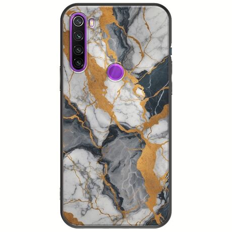 The Marble Collection - Artistic Xiaomi Redmi Note 8 2021 Black TPU (Μαύρη Σιλικόνη)