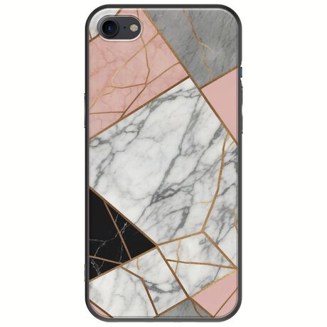 The Marble Collection - Modern iPhone 7 Black TPU (Μαύρη Σιλικόνη)