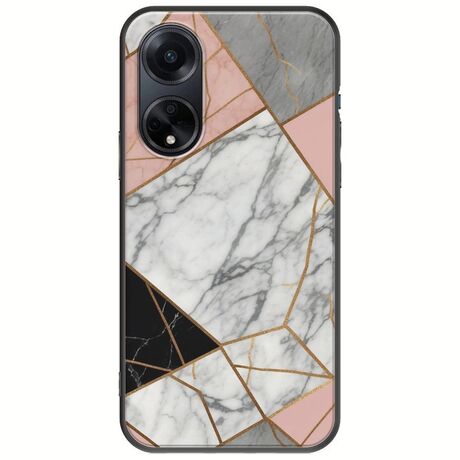 The Marble Collection - Modern Oppo A98 5G Black TPU (Μαύρη Σιλικόνη)