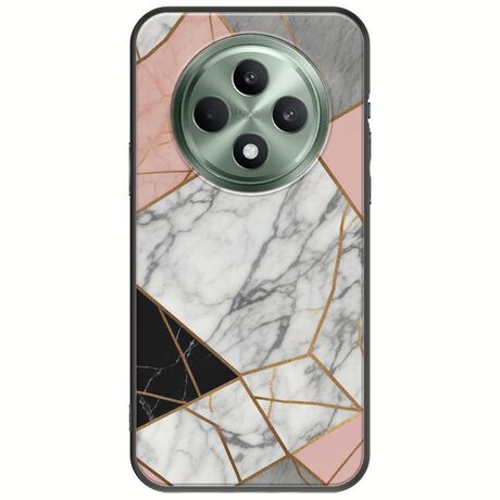 The Marble Collection - Modern Oppo Reno 12 FS 5G  Black TPU (Μαύρη Σιλικόνη)