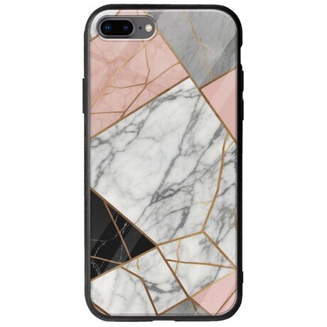 The Marble Collection - Modern iPhone 8 Plus Groove TPU (Tempered Glass και TPU)
