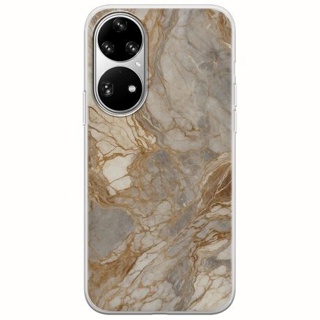 The Marble Collection - Natural Huawei P50 Pro Flexible TPU (Διάφανη Σιλικόνη)