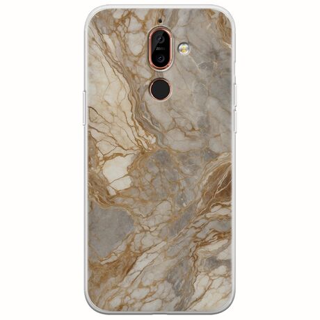 The Marble Collection - Natural Nokia 7 Plus  Flexible TPU (Διάφανη Σιλικόνη)