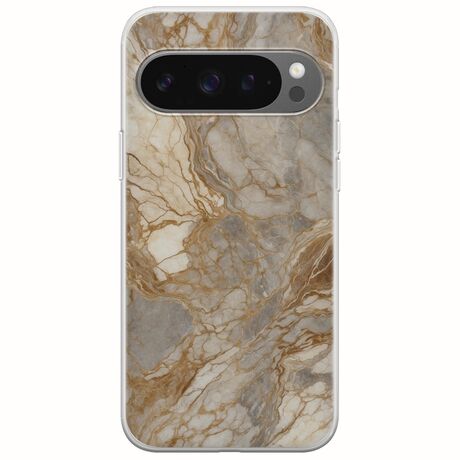 The Marble Collection - Natural Google Pixel 9 Pro XL 5G Flexible TPU (Διάφανη Σιλικόνη)