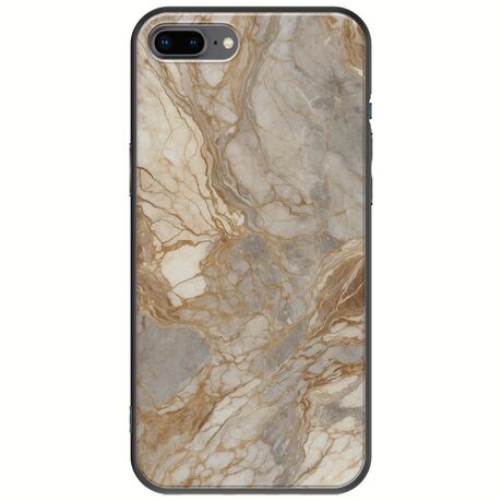 The Marble Collection - Natural iPhone 7 Plus Black TPU (Μαύρη Σιλικόνη)