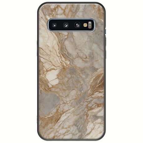 The Marble Collection - Natural Samsung Galaxy S10 Plus Black TPU (Μαύρη Σιλικόνη)