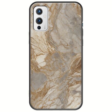 The Marble Collection - Natural OnePlus 9 Black TPU (Μαύρη Σιλικόνη)