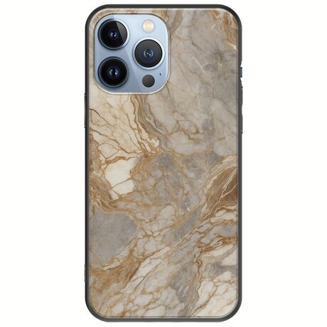 The Marble Collection - Natural iPhone 13 Pro Black TPU (Μαύρη Σιλικόνη)
