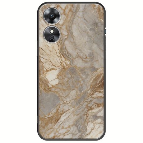 The Marble Collection - Natural Oppo A17 Black TPU (Μαύρη Σιλικόνη)